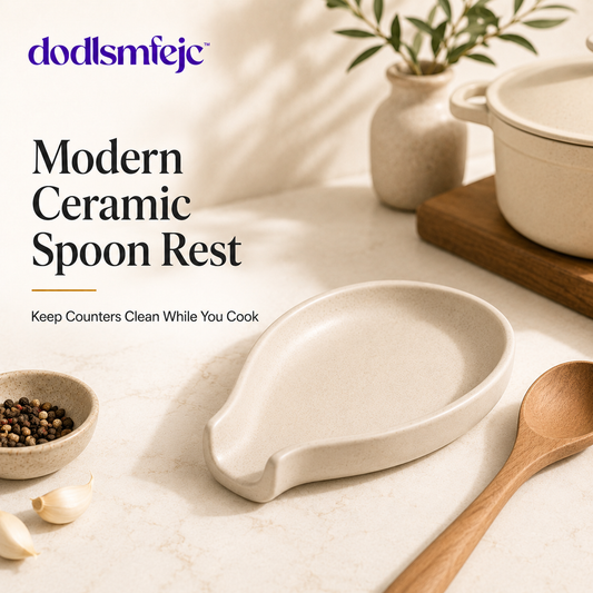 dodlsmfejc™ Modern Ceramic Spoon Rest | Countertop Utensil Holder for Cooking